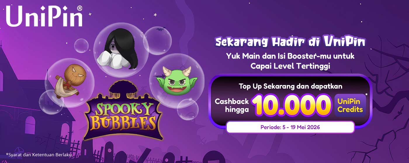 Spooky Bubbles Kini Hadir di UniPin: Main Seru, Level Naik, Bonus Mengalir!